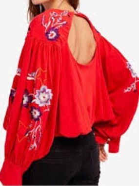 ❤️ Free People Lita blouse Embroidered